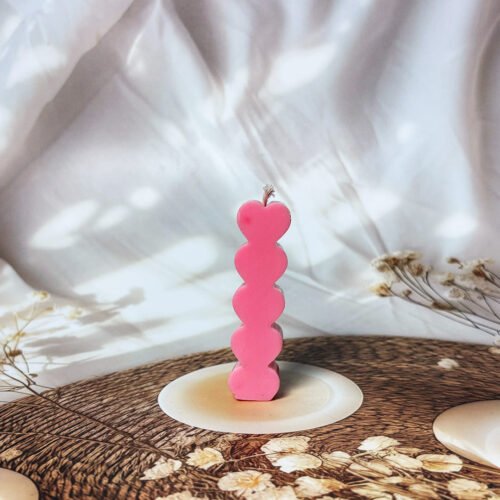 Heart pillar candle