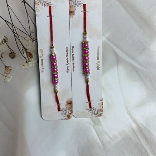 Pink Beads Rakhi