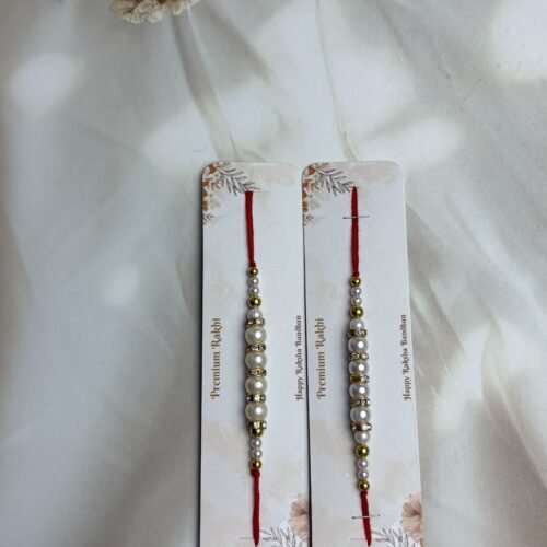 White Beads Rakhi