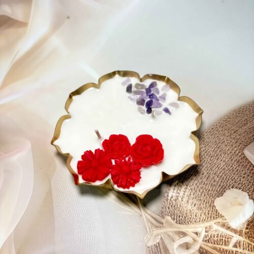 4.5inch urli candles with lilac agate _2_11zon Urli Candle 4.5 Inch