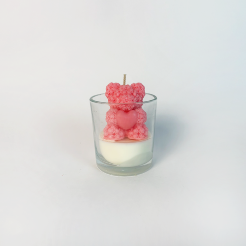 Romantic Heart Rose Teddy Scented Jar Candle